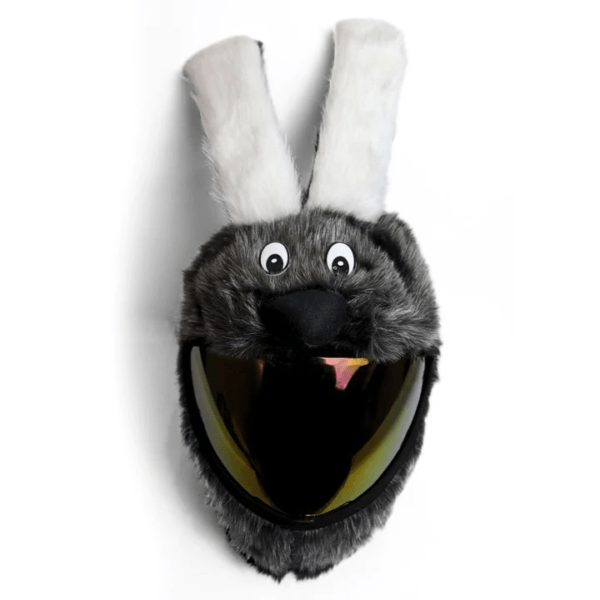 Grey bunny helmet cover bunnyhelmet.com